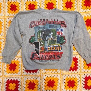 Vintage Starter Gray 1998 Atlanta Falcons NFL Football Sweatshirt -Youth L 14-16